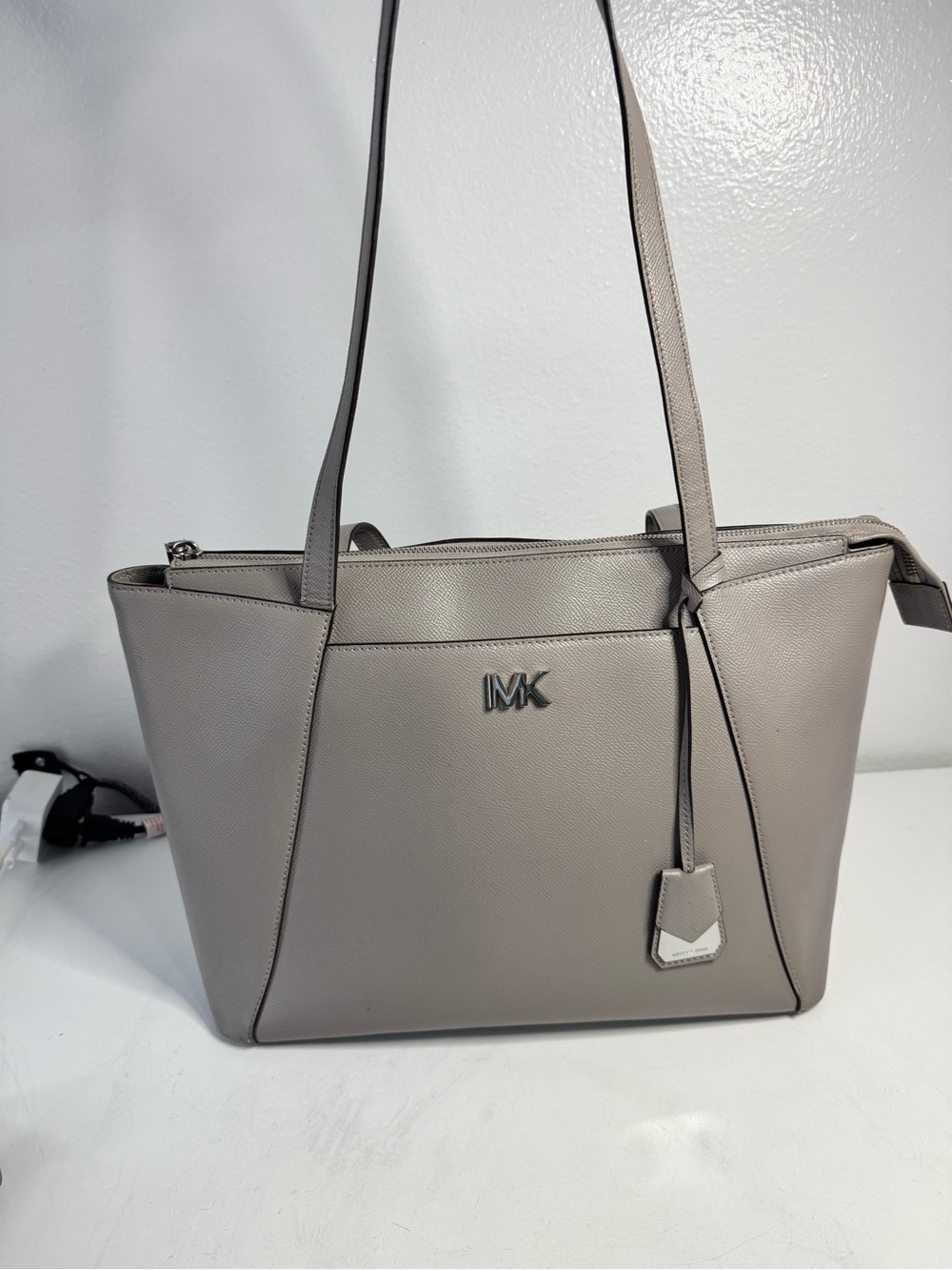Michael Kors Neutral Gray Saffiano Tote